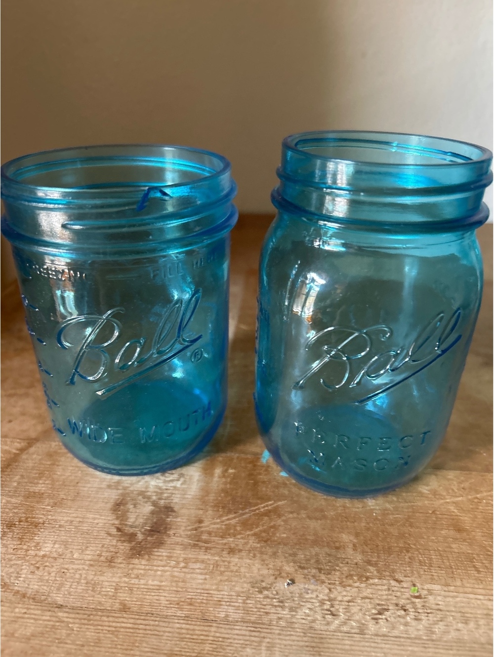 Vintage Blue Ball Mason Jars Set of 2